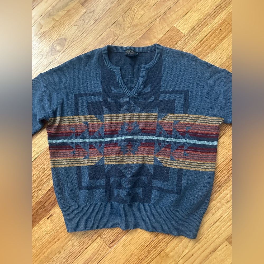 Pendleton Multicolor Geometric V-Neck Sweater